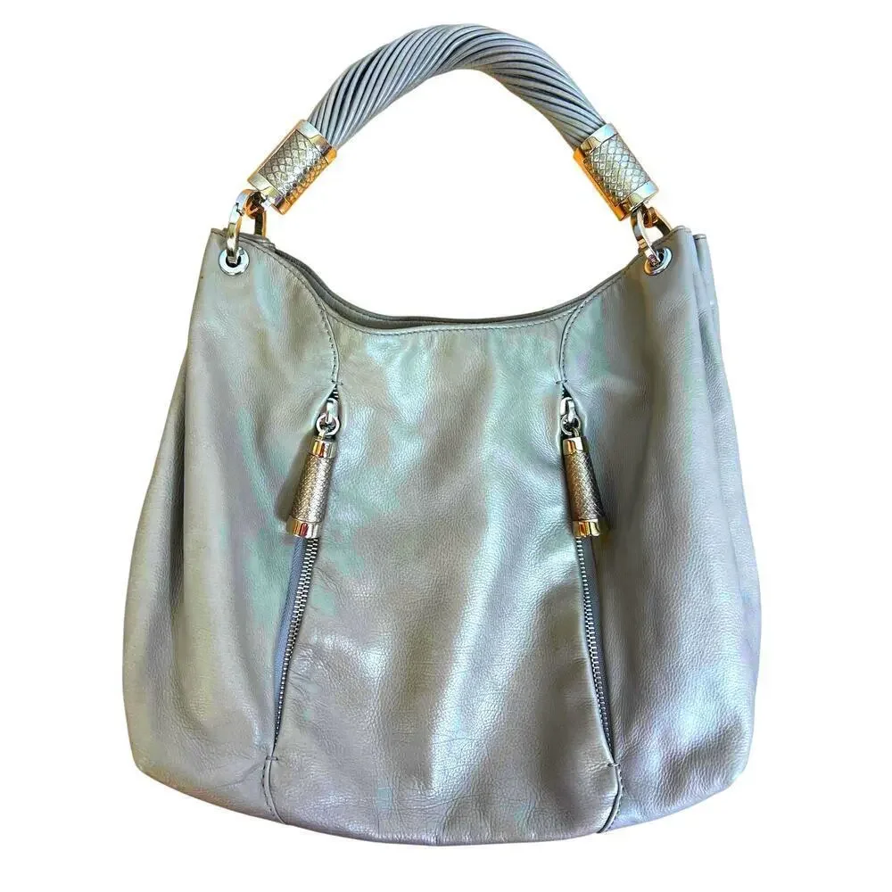 MICHAEL‎ KORS COLLECTION Tonne Taupe/Tan Calfskin/Snakeskin Hobo Bag